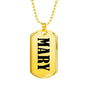 Mary v01 - 18k Gold Finished Luxury Dog Tag Necklace