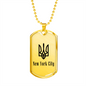New York City - 18k Gold Finished Luxury Dog Tag Necklace