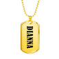 Dianna v01 - 18k Gold Finished Luxury Dog Tag Necklace