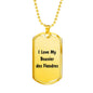 Love My Bouvier des Flandres v4 - 18k Gold Finished Luxury Dog Tag Necklace