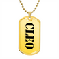 Cleo - 18k Gold Finished Luxury Dog Tag Necklace