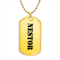 Nestor - 18k Gold Finished Luxury Dog Tag Necklace