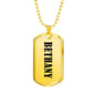 Bethany v01 - 18k Gold Finished Luxury Dog Tag Necklace