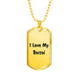 Love My Borzoi v4 - 18k Gold Finished Luxury Dog Tag Necklace