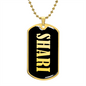 Shari v02 - 18k Gold Finished Luxury Dog Tag Necklace
