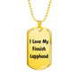 Love My Finnish Lapphund v4 - 18k Gold Finished Luxury Dog Tag Necklace