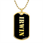 Irwin v2 - 18k Gold Finished Luxury Dog Tag Necklace