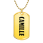 Camille v01 - 18k Gold Finished Luxury Dog Tag Necklace