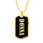 Donna v02 - 18k Gold Finished Luxury Dog Tag Necklace