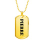 Pierre - 18k Gold Finished Luxury Dog Tag Necklace