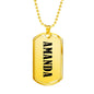 Amanda v01 - 18k Gold Finished Luxury Dog Tag Necklace
