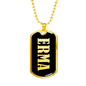 Erma v02 - 18k Gold Finished Luxury Dog Tag Necklace