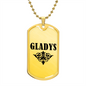 Gladys v01a - 18k Gold Finished Luxury Dog Tag Necklace