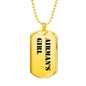 Airman's Girl - 18k Gold Finished Luxury Dog Tag Necklace