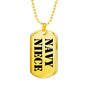 Navy Niece - 18k Gold Finished Luxury Dog Tag Necklace