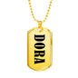 Dora v01 - 18k Gold Finished Luxury Dog Tag Necklace