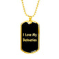 Love My Dalmatian v5 - 18k Gold Finished Luxury Dog Tag Necklace