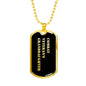 Combat Veteran's Granddaughter v2 - 18k Gold Finished Luxury Dog Tag Necklace