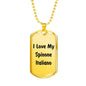 Love My Spinone Italiano v4 - 18k Gold Finished Luxury Dog Tag Necklace