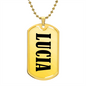 Lucia v01 - 18k Gold Finished Luxury Dog Tag Necklace