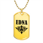 Edna v01a - 18k Gold Finished Luxury Dog Tag Necklace