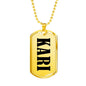 Kari v01 - 18k Gold Finished Luxury Dog Tag Necklace