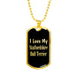 Love My Staffordshire Bull Terrier v2 - 18k Gold Finished Luxury Dog Tag Necklace