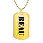 Beau - 18k Gold Finished Luxury Dog Tag Necklace
