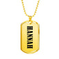 Hannah v01 - 18k Gold Finished Luxury Dog Tag Necklace
