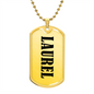 Laurel v01 - 18k Gold Finished Luxury Dog Tag Necklace