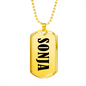 Sonja v01 - 18k Gold Finished Luxury Dog Tag Necklace