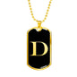 Initial D v2a - 18k Gold Finished Luxury Dog Tag Necklace