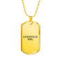 Louisville Girl - 18k Gold Finished Luxury Dog Tag Necklace