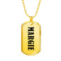 Margie v01 - 18k Gold Finished Luxury Dog Tag Necklace