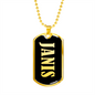 Janis v02 - 18k Gold Finished Luxury Dog Tag Necklace