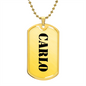 Carlo - 18k Gold Finished Luxury Dog Tag Necklace