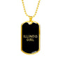 Illinois Girl v2 - 18k Gold Finished Luxury Dog Tag Necklace