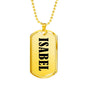 Isabel v01 - 18k Gold Finished Luxury Dog Tag Necklace