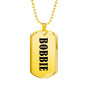 Bobbie v01 - 18k Gold Finished Luxury Dog Tag Necklace