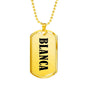 Blanca v01 - 18k Gold Finished Luxury Dog Tag Necklace