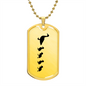 Mama Duck With 4 Ducklings - 18k Gold Finished Luxury Dog Tag Necklace