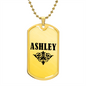 Ashley v01a - 18k Gold Finished Luxury Dog Tag Necklace