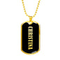Christina v02 - 18k Gold Finished Luxury Dog Tag Necklace