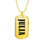 Julia v01 - 18k Gold Finished Luxury Dog Tag Necklace