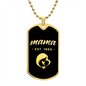 Mama, Est. 1965 v2 - 18k Gold Finished Luxury Dog Tag Necklace