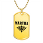 Martha v01a - 18k Gold Finished Luxury Dog Tag Necklace