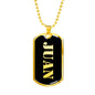Juan v2 - 18k Gold Finished Luxury Dog Tag Necklace
