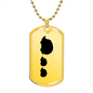 Mama Hedgehog With 2 Hoglets - 18k Gold Finished Luxury Dog Tag Necklace