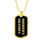 Soldier's Grandpa v2 - 18k Gold Finished Luxury Dog Tag Necklace