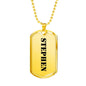 Stephen - 18k Gold Finished Luxury Dog Tag Necklace